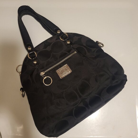 Coach Poppy Black  Satchel Handbag - Picture 1 of 7